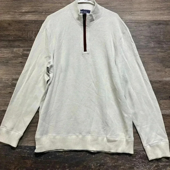 Daniel Cremieux Cream Zip Up Sweater Mens Size Large - Picture 1 of 5